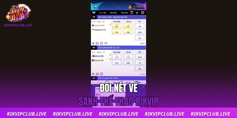 Thể Thao Đôi nét về sảnh thể thao Rikvip